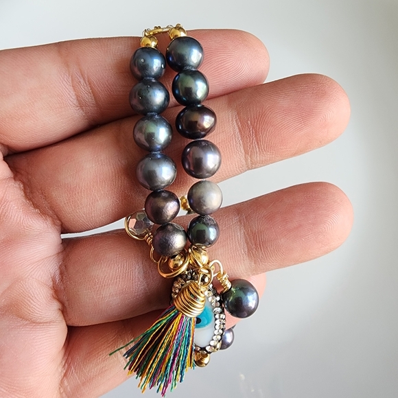 Mystic Black Pearl Evil Eye Necklace - Picture 2 of 5